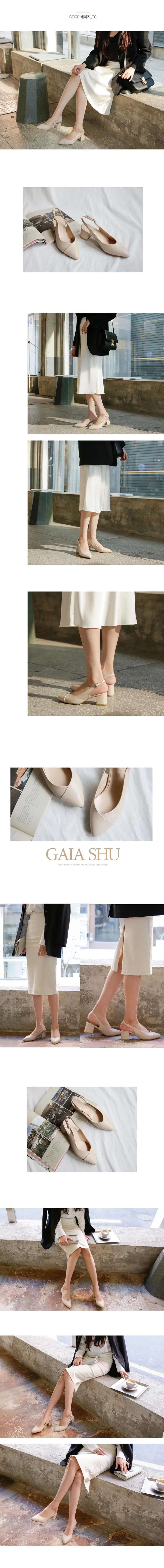 가이아슈 국내생산 로이네 사선 슬링백 힐 5cm 여성구두 상세 이미지 5