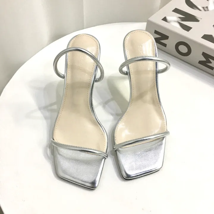 [인기] 섹시 슬림 두줄 스트랩 쿠션 뮬 슬리퍼 힐 9cm 상세 이미지 15