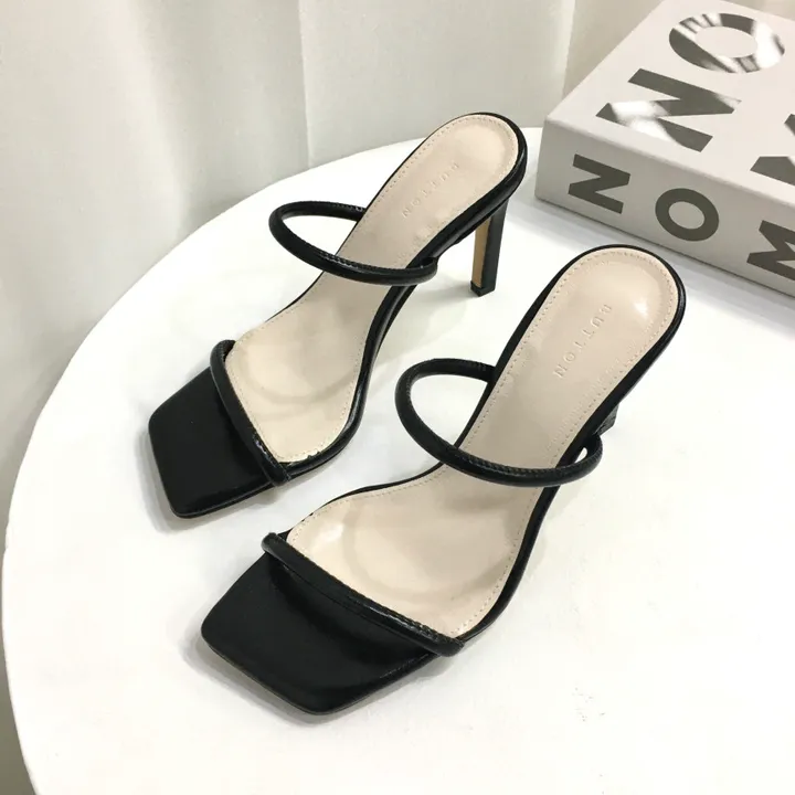 [인기] 섹시 슬림 두줄 스트랩 쿠션 뮬 슬리퍼 힐 9cm 상세 이미지 19
