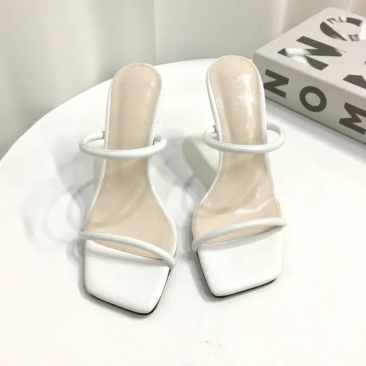 [인기] 섹시 슬림 두줄 스트랩 쿠션 뮬 슬리퍼 힐 9cm 상세 이미지 9