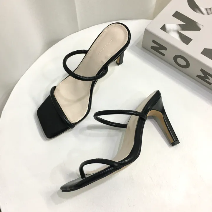[인기] 섹시 슬림 두줄 스트랩 쿠션 뮬 슬리퍼 힐 9cm 상세 이미지 20