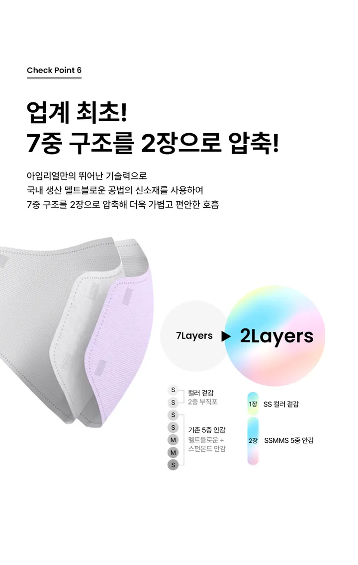 아임리얼 언택트플러스 새부리형 컬러마스크 숨쉬기편한 새부리형마스크 30매 상세 이미지 12