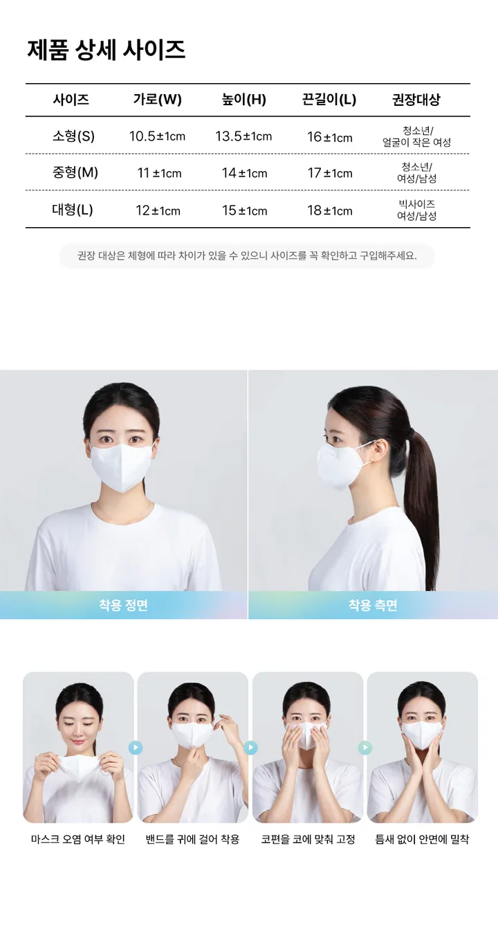 아임리얼 언택트플러스 새부리형 컬러마스크 숨쉬기편한 새부리형마스크 30매 상세 이미지 15