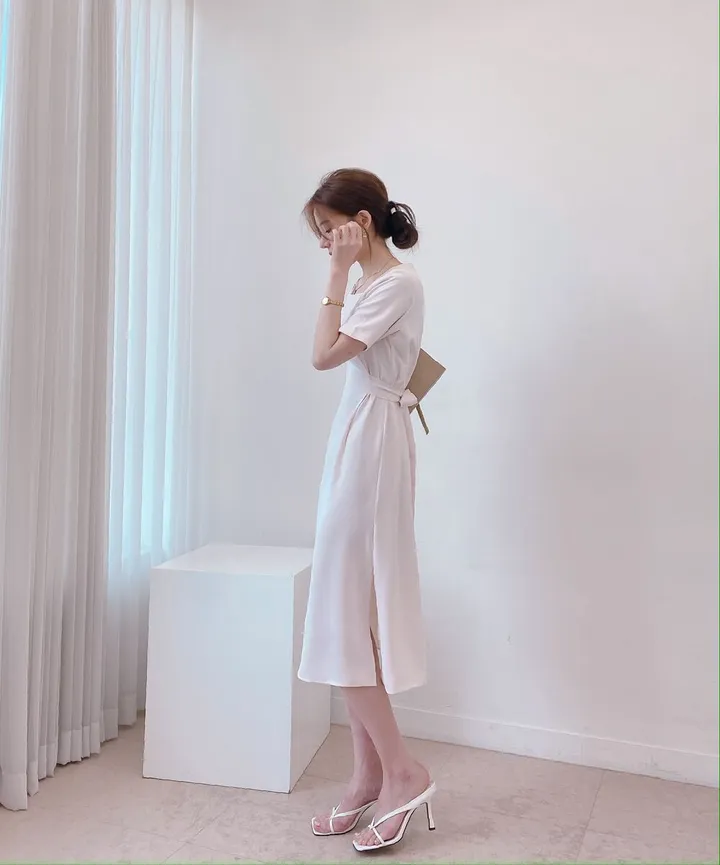 [4color] 아오이 심플 스퀘어 스트랩 끈 여름 쪼리 슬리퍼 힐 샌들 8cm 상세 이미지 16