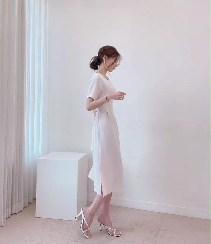 [4color] 아오이 심플 스퀘어 스트랩 끈 여름 쪼리 슬리퍼 힐 샌들 8cm 상세 이미지 17