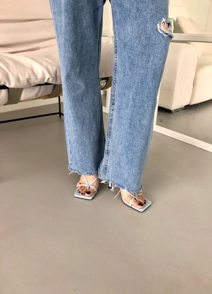 [4color] 아오이 심플 스퀘어 스트랩 끈 여름 쪼리 슬리퍼 힐 샌들 8cm 상세 이미지 4