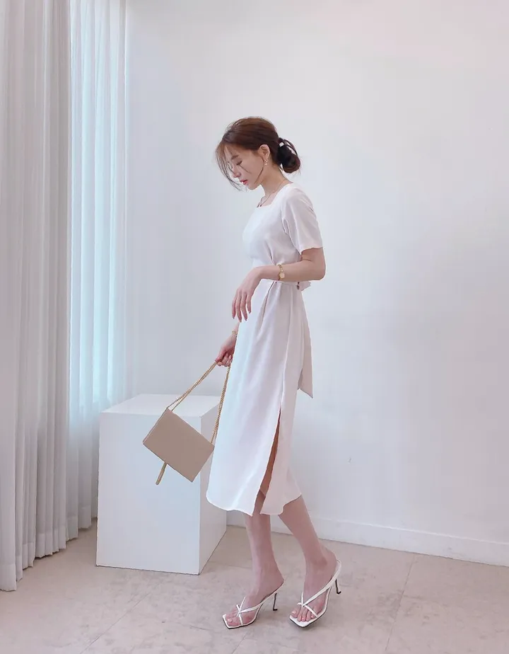 [4color] 아오이 심플 스퀘어 스트랩 끈 여름 쪼리 슬리퍼 힐 샌들 8cm 상세 이미지 19