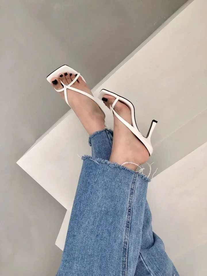 [4color] 아오이 심플 스퀘어 스트랩 끈 여름 쪼리 슬리퍼 힐 샌들 8cm 상세 이미지 10