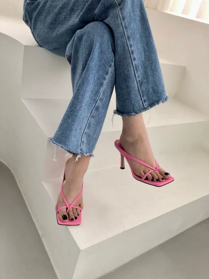 [4color] 아오이 심플 스퀘어 스트랩 끈 여름 쪼리 슬리퍼 힐 샌들 8cm 상세 이미지 52