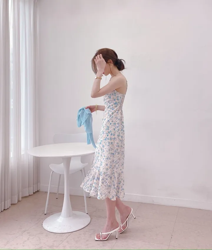 [4color] 아오이 심플 스퀘어 스트랩 끈 여름 쪼리 슬리퍼 힐 샌들 8cm 상세 이미지 45