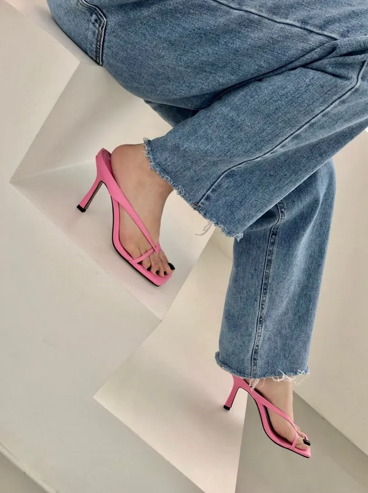 [4color] 아오이 심플 스퀘어 스트랩 끈 여름 쪼리 슬리퍼 힐 샌들 8cm 상세 이미지 53