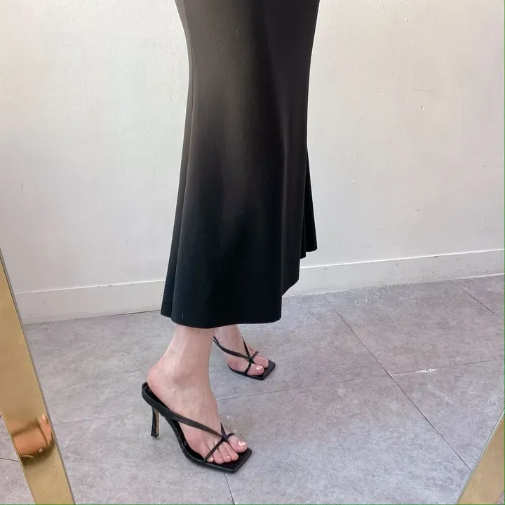 [4color] 아오이 심플 스퀘어 스트랩 끈 여름 쪼리 슬리퍼 힐 샌들 8cm 상세 이미지 63