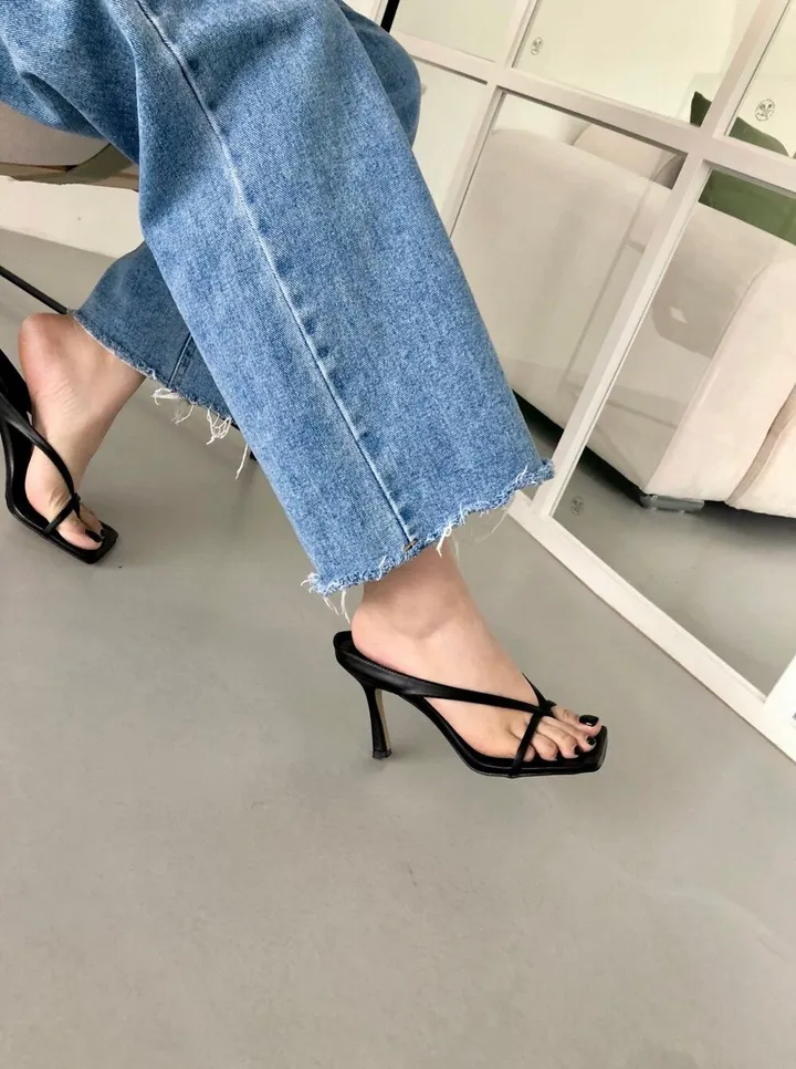 [4color] 아오이 심플 스퀘어 스트랩 끈 여름 쪼리 슬리퍼 힐 샌들 8cm 상세 이미지 64