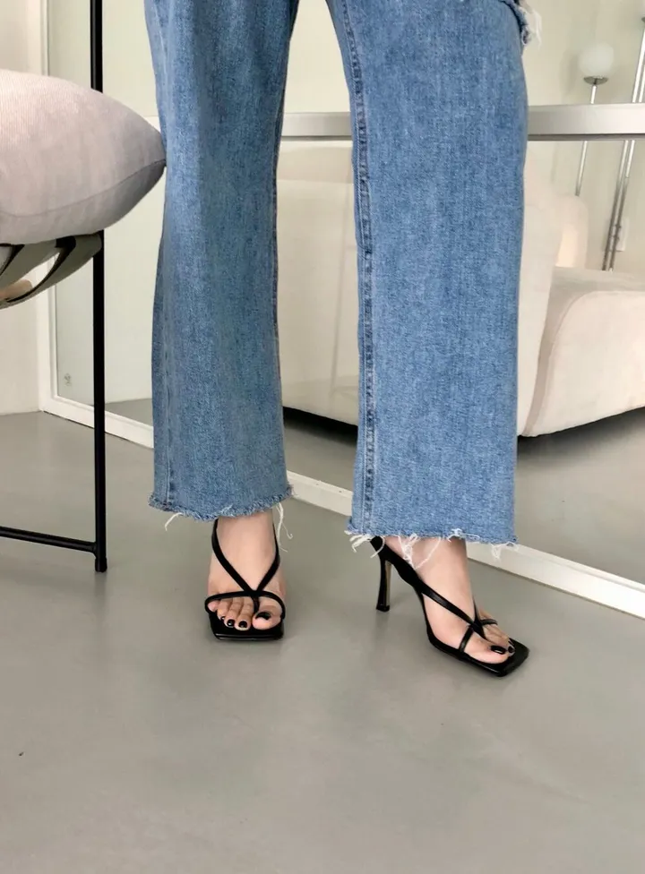 [4color] 아오이 심플 스퀘어 스트랩 끈 여름 쪼리 슬리퍼 힐 샌들 8cm 상세 이미지 66