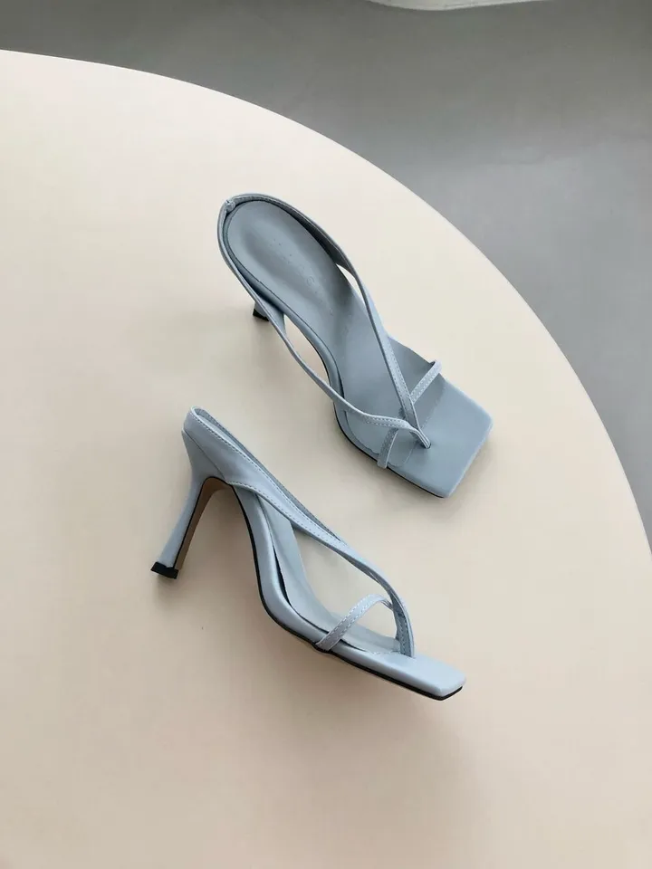 [4color] 아오이 심플 스퀘어 스트랩 끈 여름 쪼리 슬리퍼 힐 샌들 8cm 상세 이미지 72
