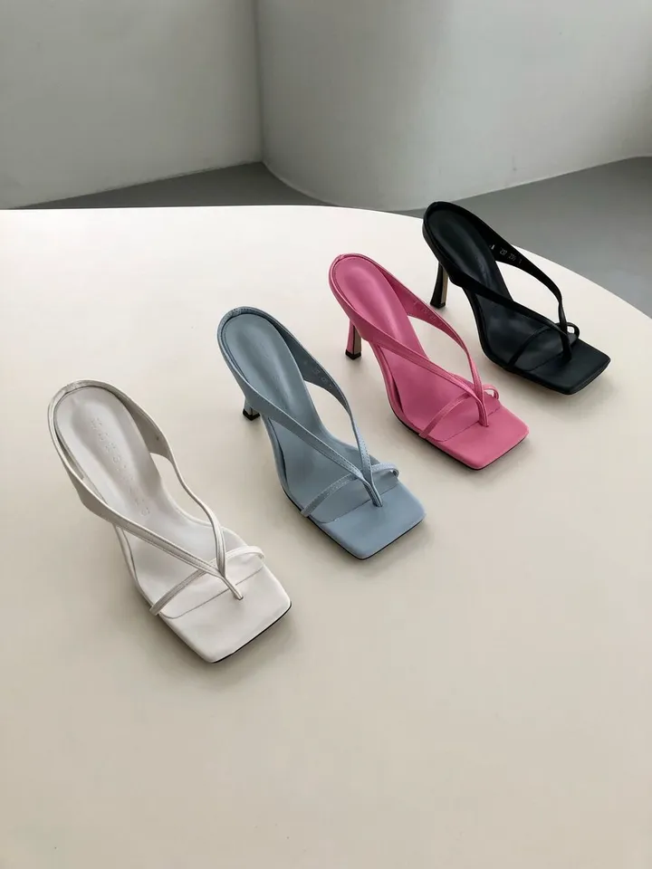 [4color] 아오이 심플 스퀘어 스트랩 끈 여름 쪼리 슬리퍼 힐 샌들 8cm 상세 이미지 73