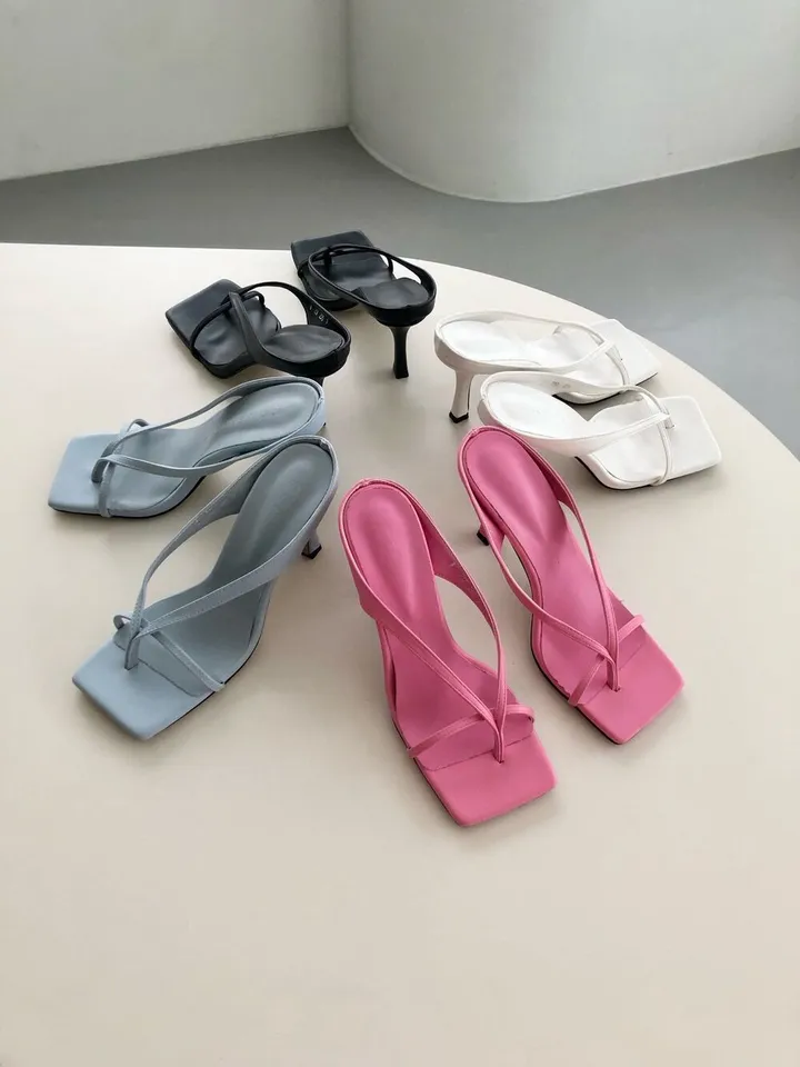 [4color] 아오이 심플 스퀘어 스트랩 끈 여름 쪼리 슬리퍼 힐 샌들 8cm 상세 이미지 74