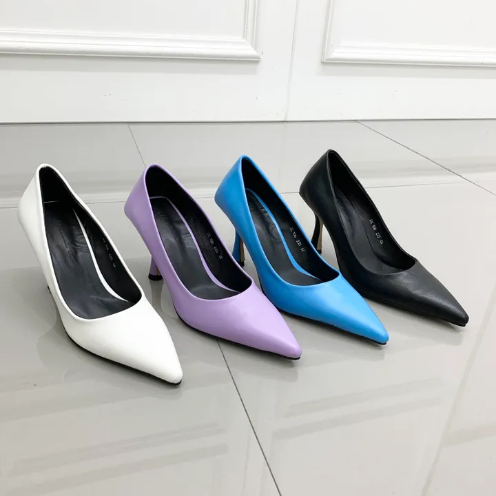 비비드 컬러 뾰족코 스틸레토 미들힐 펌프스힐 8cm 상세 이미지 21