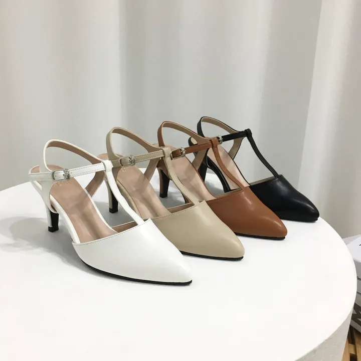[국산수제화] 5cm,7cm 스틸레토 T 스트랩 슬링백힐 225mm~255mm 상세 이미지 4