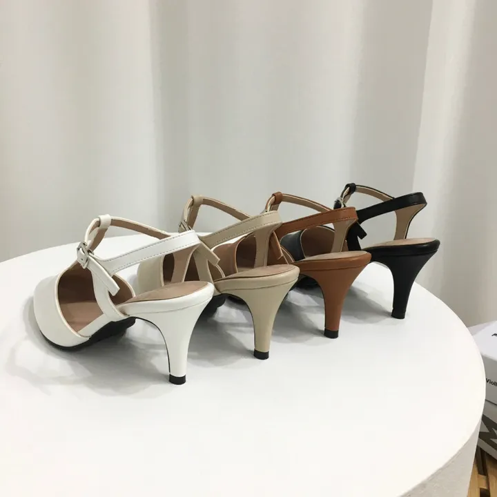 [국산수제화] 5cm,7cm 스틸레토 T 스트랩 슬링백힐 225mm~255mm 상세 이미지 5
