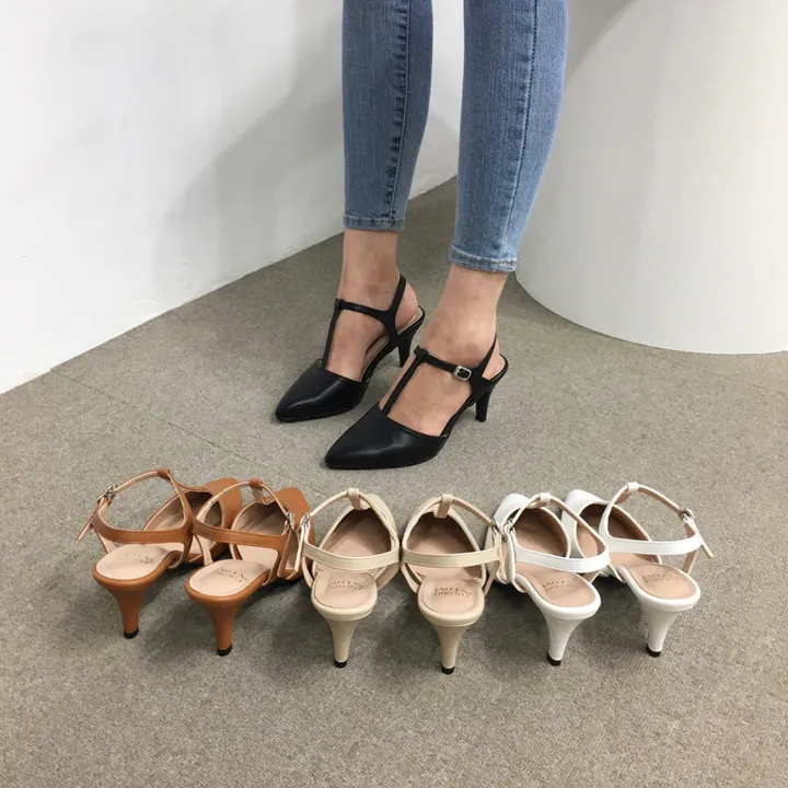 [국산수제화] 5cm,7cm 스틸레토 T 스트랩 슬링백힐 225mm~255mm 상세 이미지 10