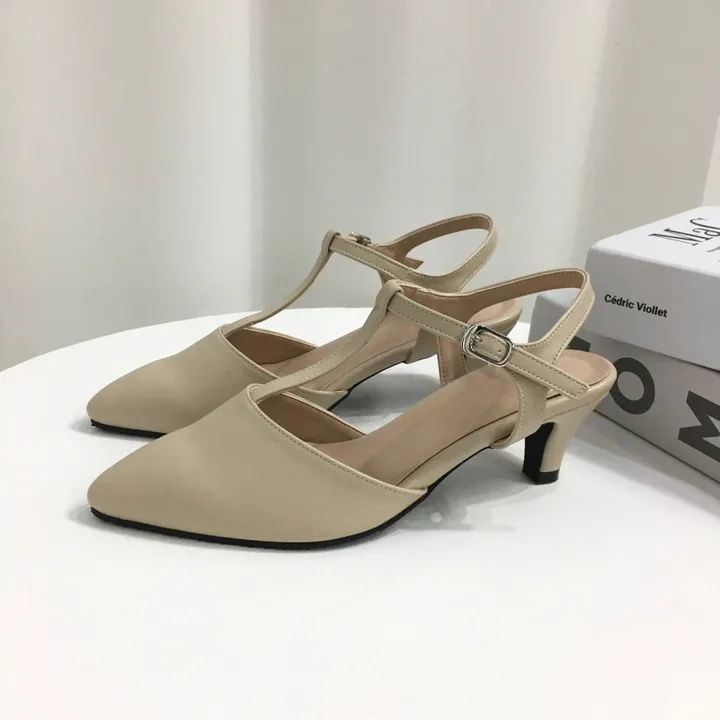 [국산수제화] 5cm,7cm 스틸레토 T 스트랩 슬링백힐 225mm~255mm 상세 이미지 29
