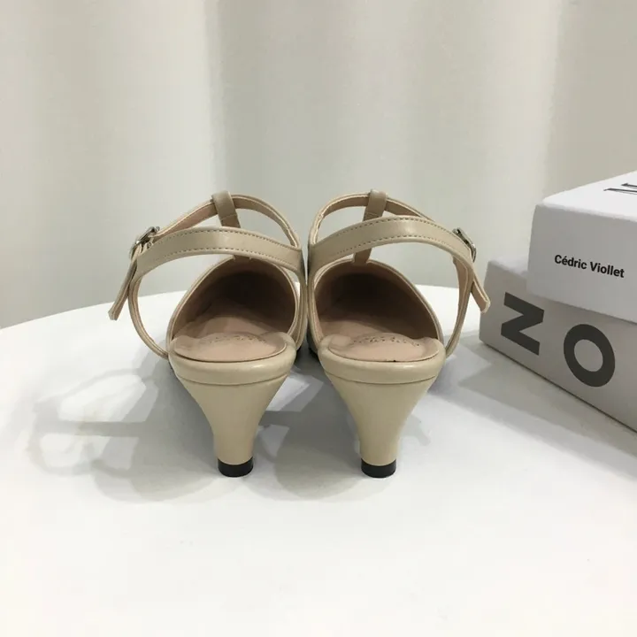 [국산수제화] 5cm,7cm 스틸레토 T 스트랩 슬링백힐 225mm~255mm 상세 이미지 30