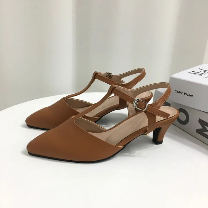 [국산수제화] 5cm,7cm 스틸레토 T 스트랩 슬링백힐 225mm~255mm 상세 이미지 37