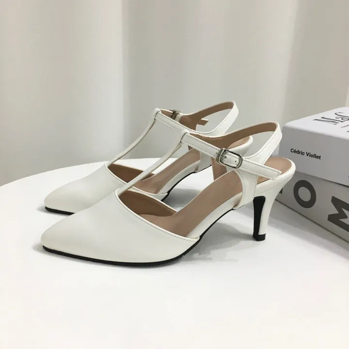 [국산수제화] 5cm,7cm 스틸레토 T 스트랩 슬링백힐 225mm~255mm 상세 이미지 53