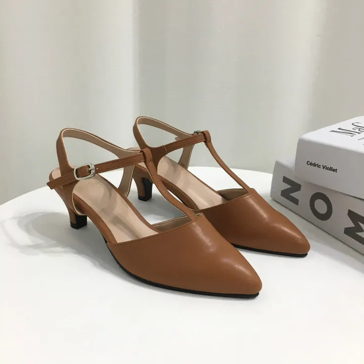 [국산수제화] 5cm,7cm 스틸레토 T 스트랩 슬링백힐 225mm~255mm 상세 이미지 36