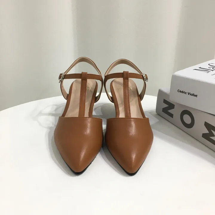 [국산수제화] 5cm,7cm 스틸레토 T 스트랩 슬링백힐 225mm~255mm 상세 이미지 35
