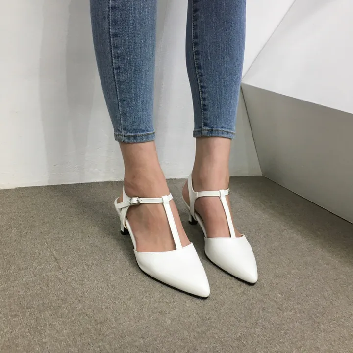 [국산수제화] 5cm,7cm 스틸레토 T 스트랩 슬링백힐 225mm~255mm 상세 이미지 24