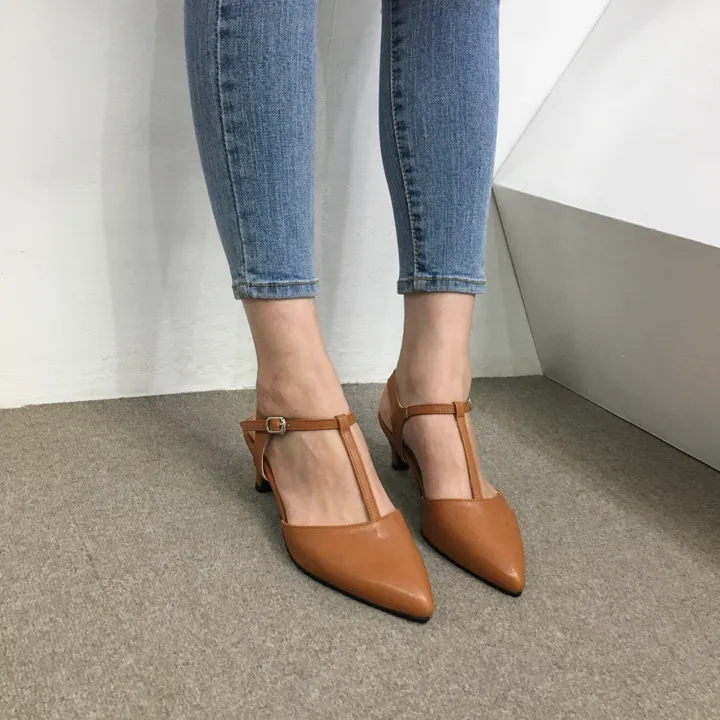 [국산수제화] 5cm,7cm 스틸레토 T 스트랩 슬링백힐 225mm~255mm 상세 이미지 40