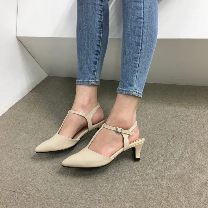 [국산수제화] 5cm,7cm 스틸레토 T 스트랩 슬링백힐 225mm~255mm 상세 이미지 33