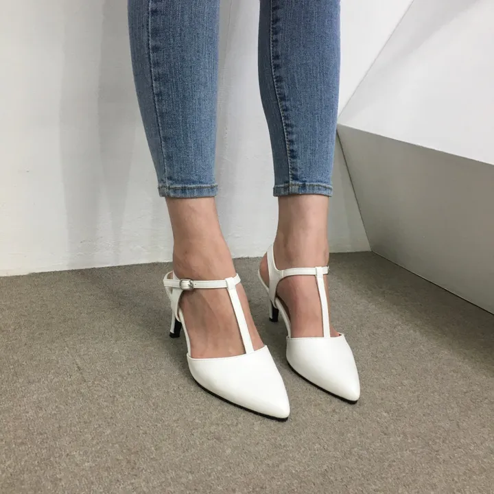 [국산수제화] 5cm,7cm 스틸레토 T 스트랩 슬링백힐 225mm~255mm 상세 이미지 56