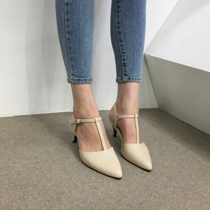 [국산수제화] 5cm,7cm 스틸레토 T 스트랩 슬링백힐 225mm~255mm 상세 이미지 60