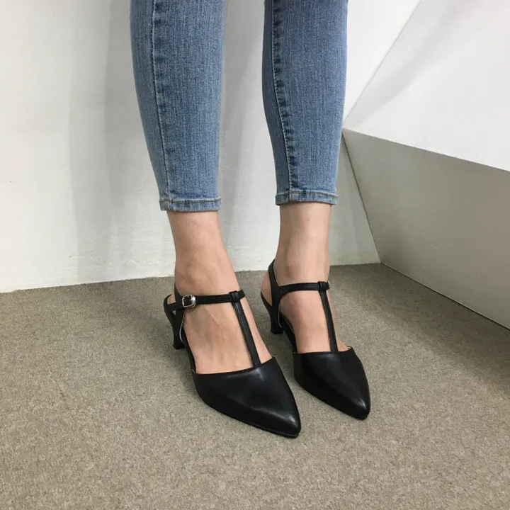 [국산수제화] 5cm,7cm 스틸레토 T 스트랩 슬링백힐 225mm~255mm 상세 이미지 48