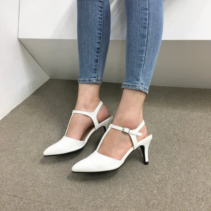 [국산수제화] 5cm,7cm 스틸레토 T 스트랩 슬링백힐 225mm~255mm 상세 이미지 57