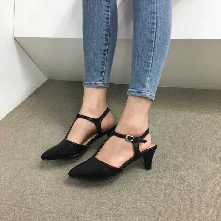 [국산수제화] 5cm,7cm 스틸레토 T 스트랩 슬링백힐 225mm~255mm 상세 이미지 49