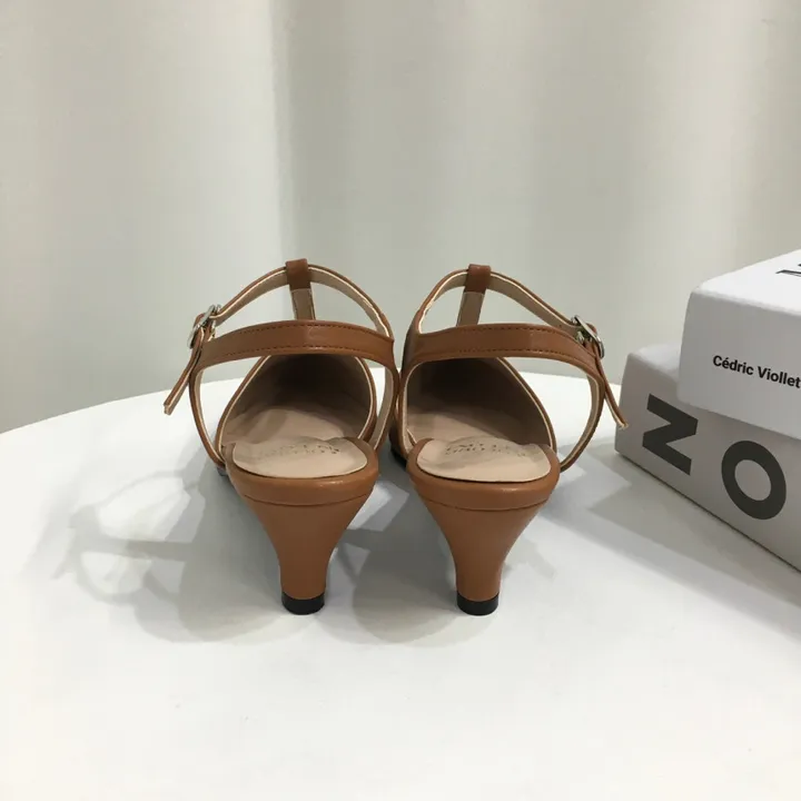 [국산수제화] 5cm,7cm 스틸레토 T 스트랩 슬링백힐 225mm~255mm 상세 이미지 38