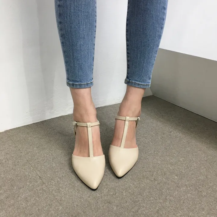 [국산수제화] 5cm,7cm 스틸레토 T 스트랩 슬링백힐 225mm~255mm 상세 이미지 59