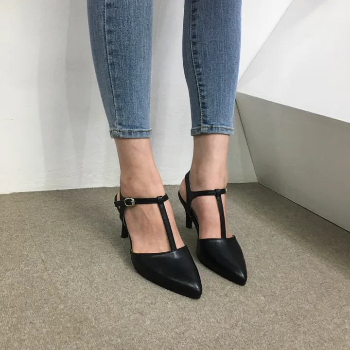 [국산수제화] 5cm,7cm 스틸레토 T 스트랩 슬링백힐 225mm~255mm 상세 이미지 76