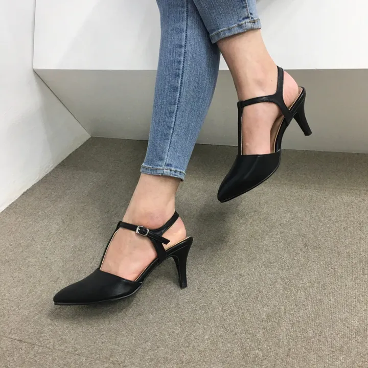 [국산수제화] 5cm,7cm 스틸레토 T 스트랩 슬링백힐 225mm~255mm 상세 이미지 78