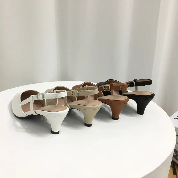 [국산수제화] 5cm,7cm 스틸레토 사이드 스트랩 슬링백힐 225mm~255mm 상세 이미지 3