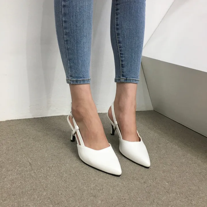 [국산수제화] 5cm,7cm 스틸레토 사이드 스트랩 슬링백힐 225mm~255mm 상세 이미지 55
