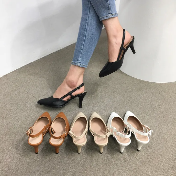 [국산수제화] 5cm,7cm 스틸레토 사이드 스트랩 슬링백힐 225mm~255mm 상세 이미지 12