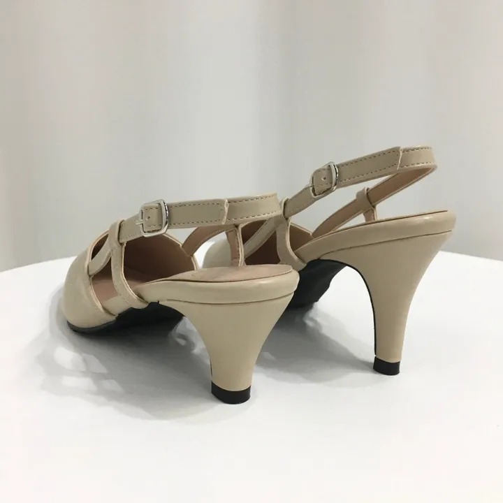 [국산수제화] 5cm,7cm 스틸레토 사이드 스트랩 슬링백힐 225mm~255mm 상세 이미지 17