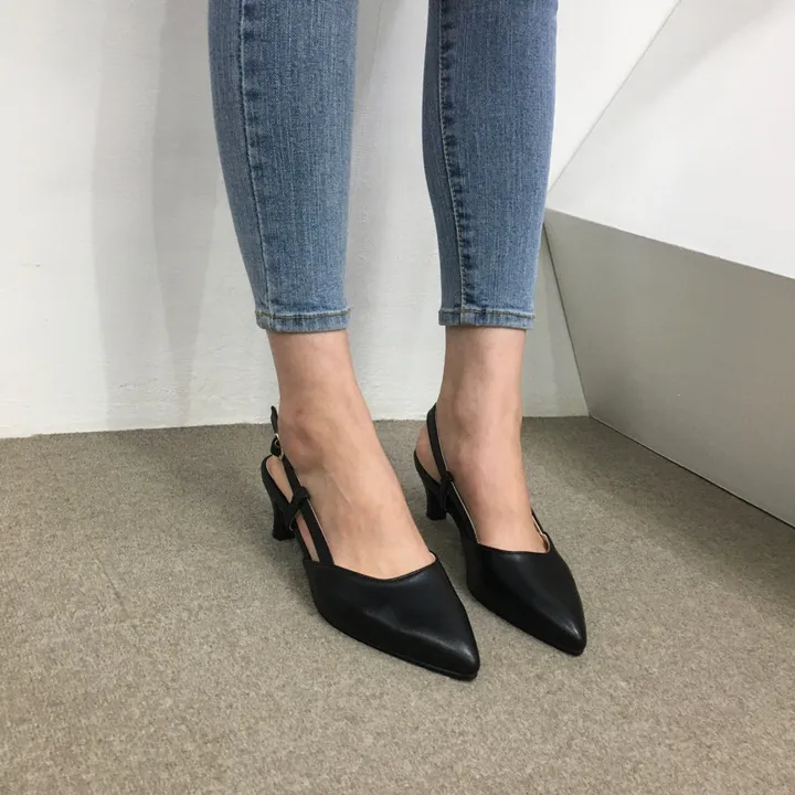 [국산수제화] 5cm,7cm 스틸레토 사이드 스트랩 슬링백힐 225mm~255mm 상세 이미지 48