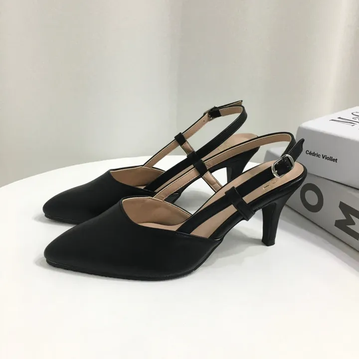 [국산수제화] 5cm,7cm 스틸레토 사이드 스트랩 슬링백힐 225mm~255mm 상세 이미지 76