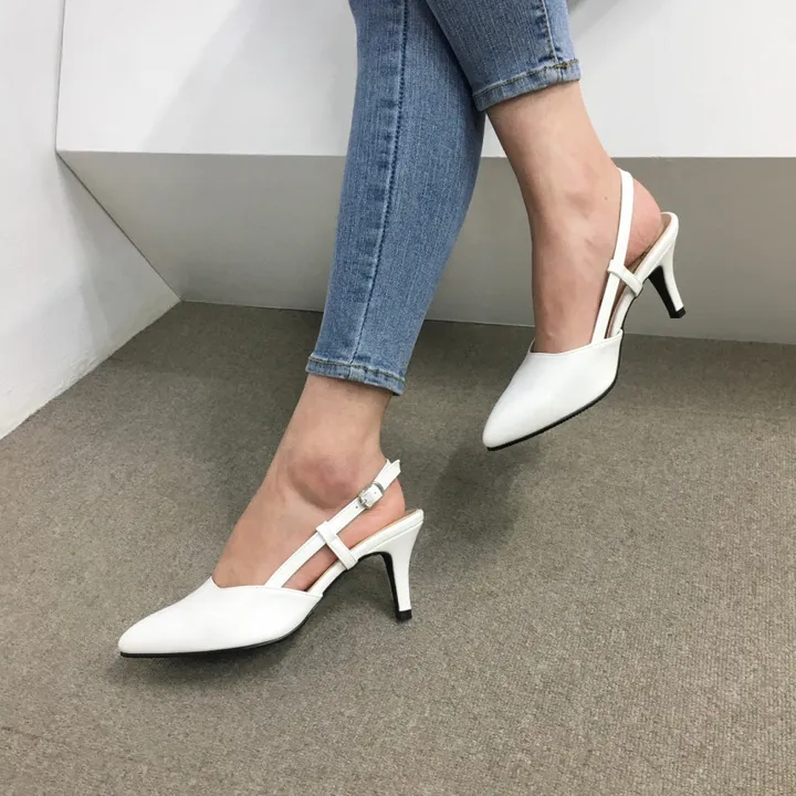[국산수제화] 5cm,7cm 스틸레토 사이드 스트랩 슬링백힐 225mm~255mm 상세 이미지 57